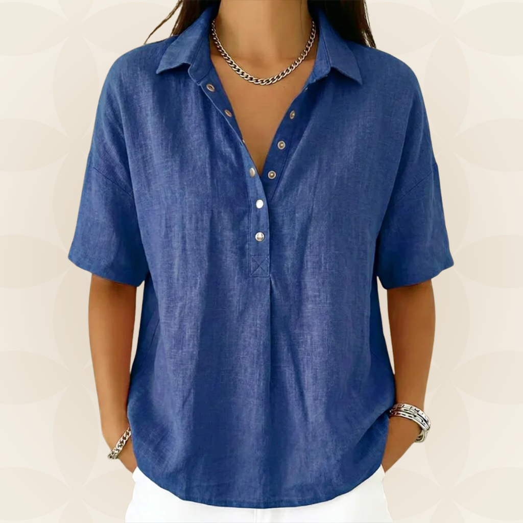 Sonia - Blusa con cuello y detalle de botones