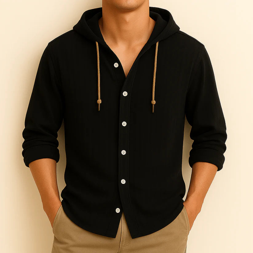 Hoodie Linnen™ Camisa de Lujo con Capucha – Elegancia y Estilo