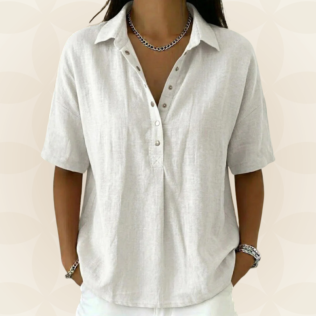 Sonia - Blusa con cuello y detalle de botones