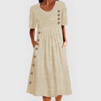 Martha | Vestido midi a rayas y botones