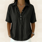Sonia - Blusa con cuello y detalle de botones