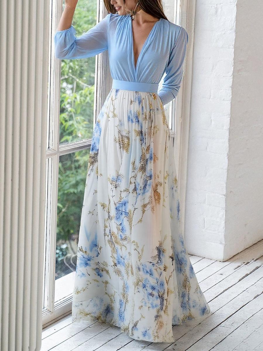 Beautiful Floral Print Maxi Dress