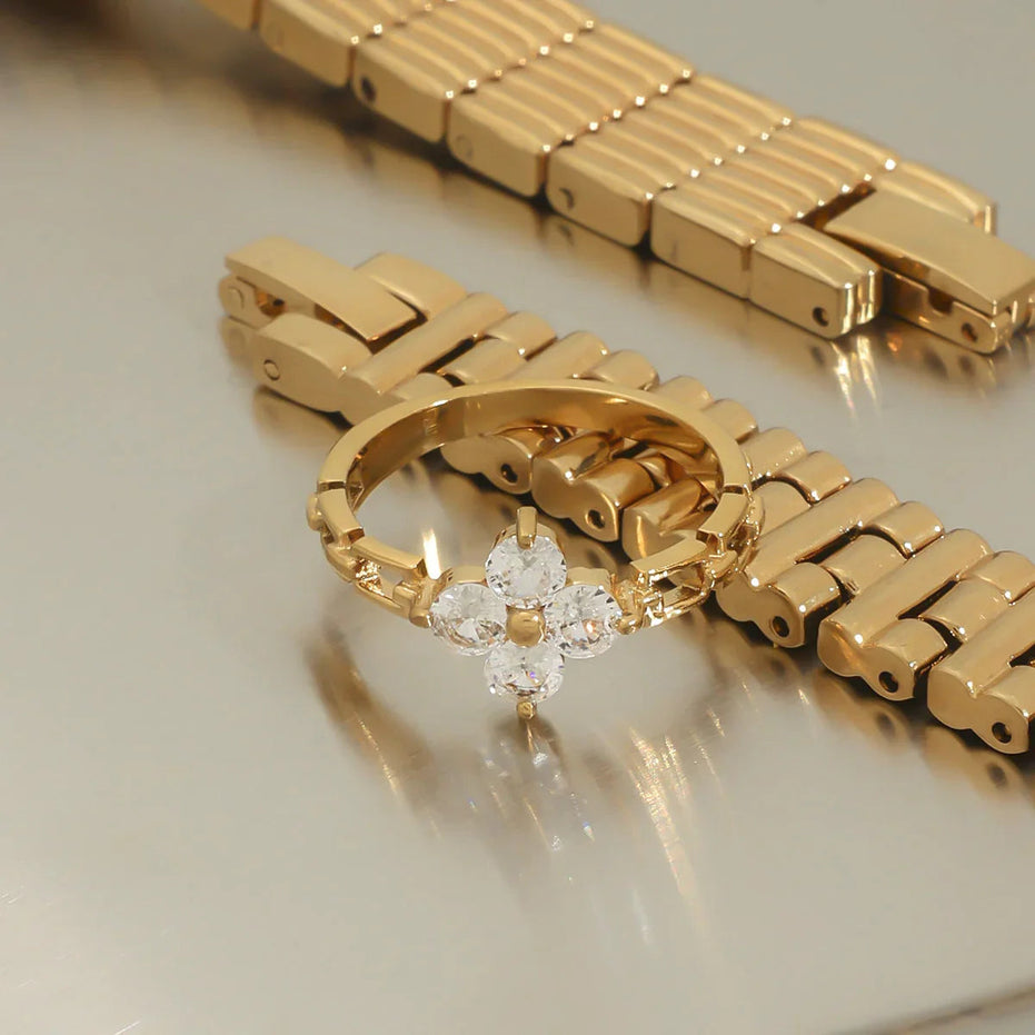 Clestine Diamond Petal Ring