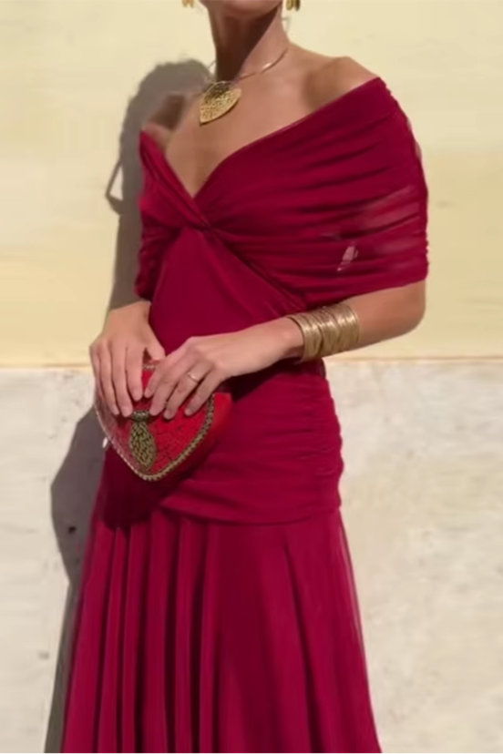 Luisa | Elegant V-Neck Maxi Occasion Dress
