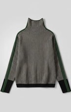 Jersey de cuello alto con rayas en contraste