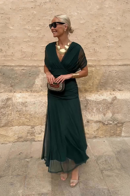 Luisa | Elegant V-Neck Maxi Occasion Dress