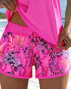 Tankini con estampado marino elegante y aberturas