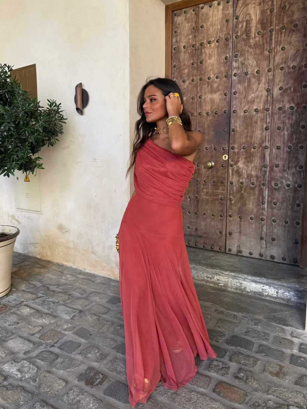 Vestido Toledo en terracota claro