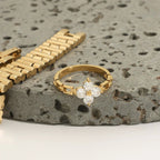 Clestine Diamond Petal Ring