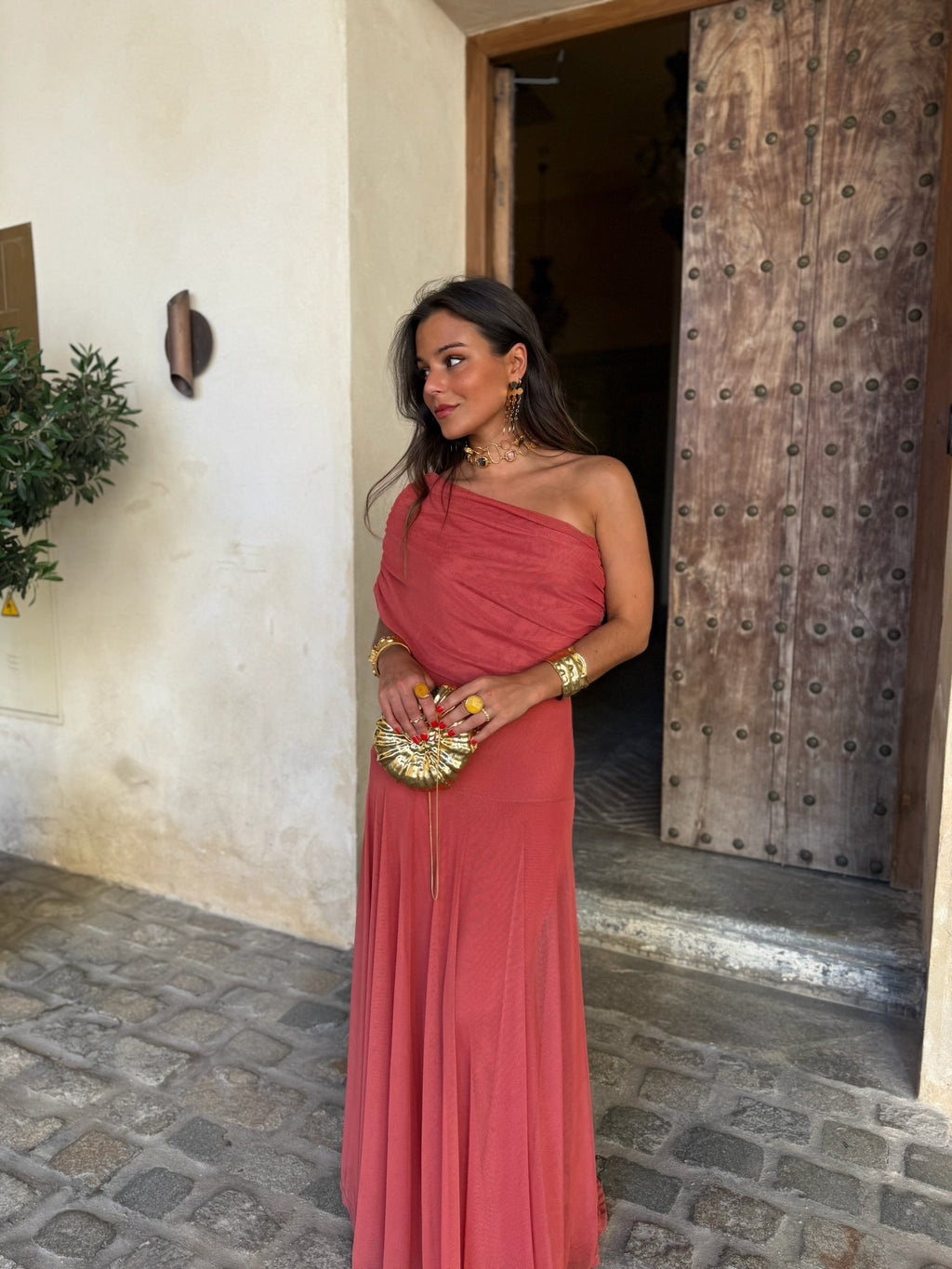 Vestido Toledo en terracota claro