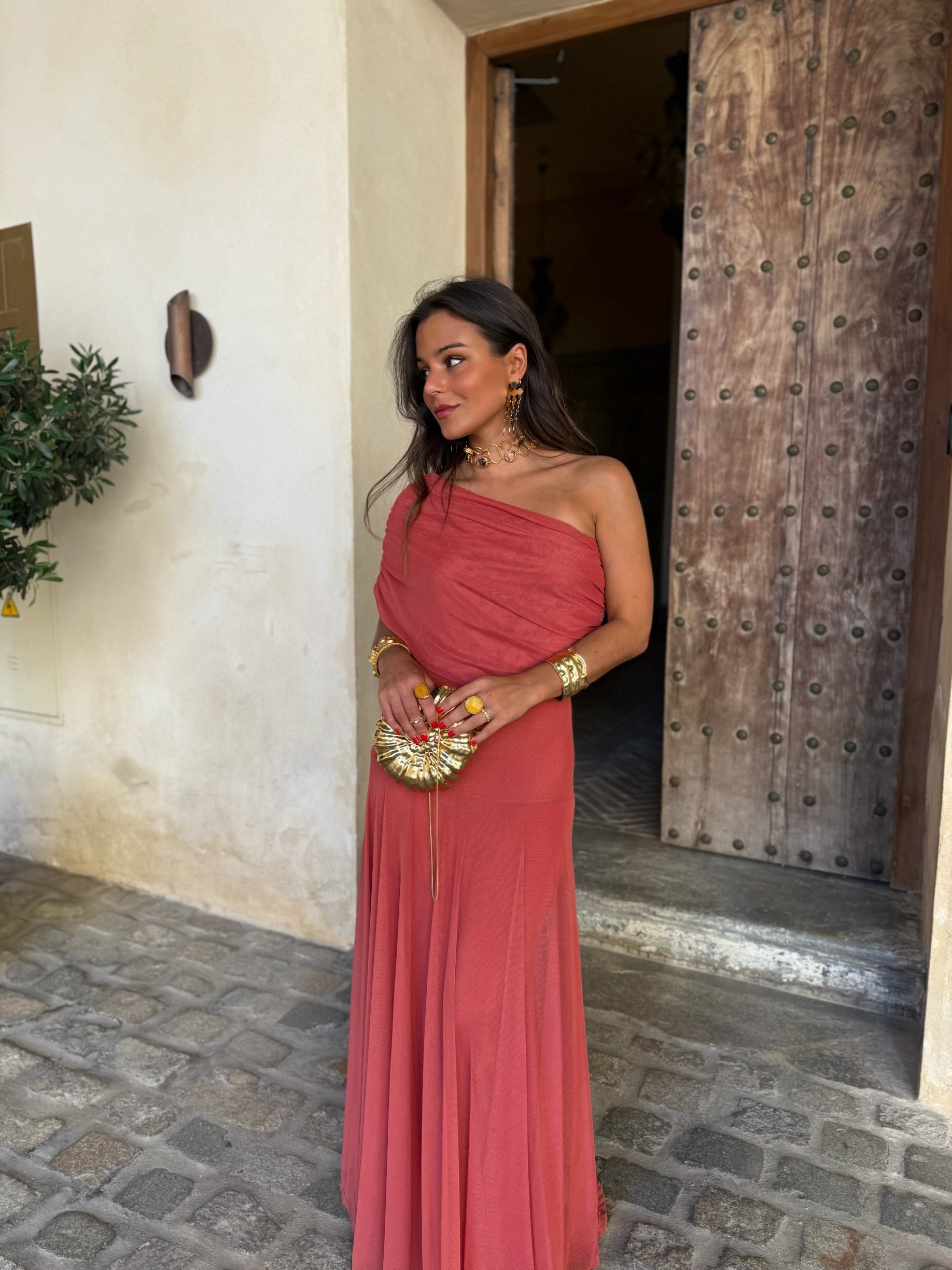 Vestido Toledo en terracota claro