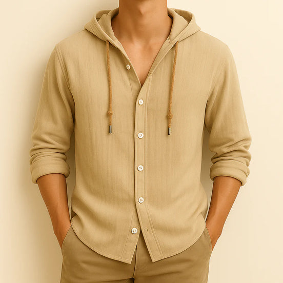 Hoodie Linnen™ Camisa de Lujo con Capucha – Elegancia y Estilo