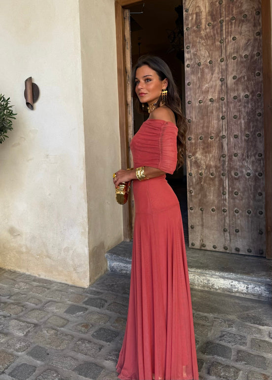 Vestido Toledo en terracota claro