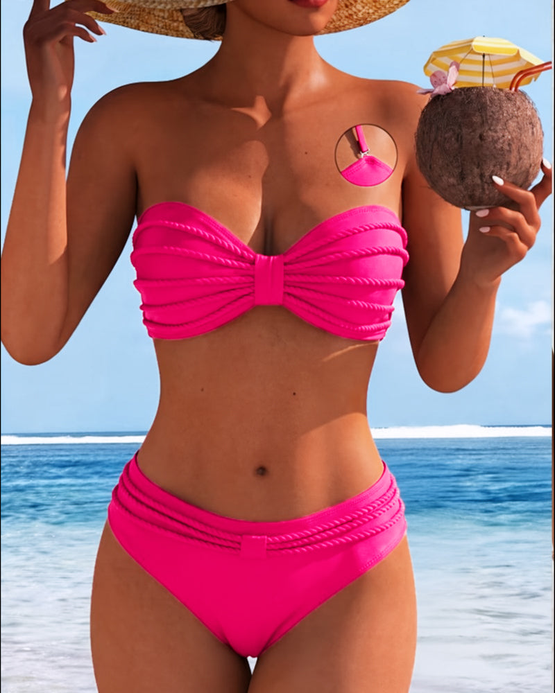 Bikini liso con cuello halter