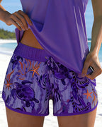 Tankini con estampado marino elegante y aberturas