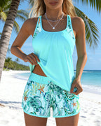 Tankini con estampado marino elegante y aberturas