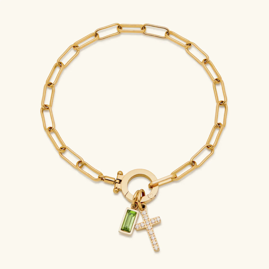 Annabella Birthstone Cross Bracelet 