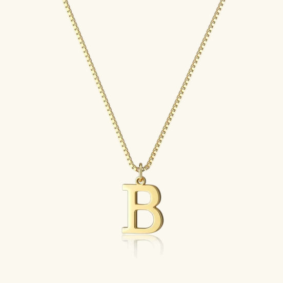 Therese Letter Initial Gold Necklace