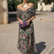 Vestido maxi elegante para fiesta con escote en corazón