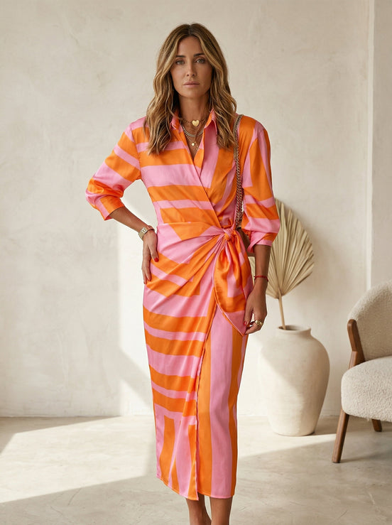 Cecilia™ Striped elegant dress