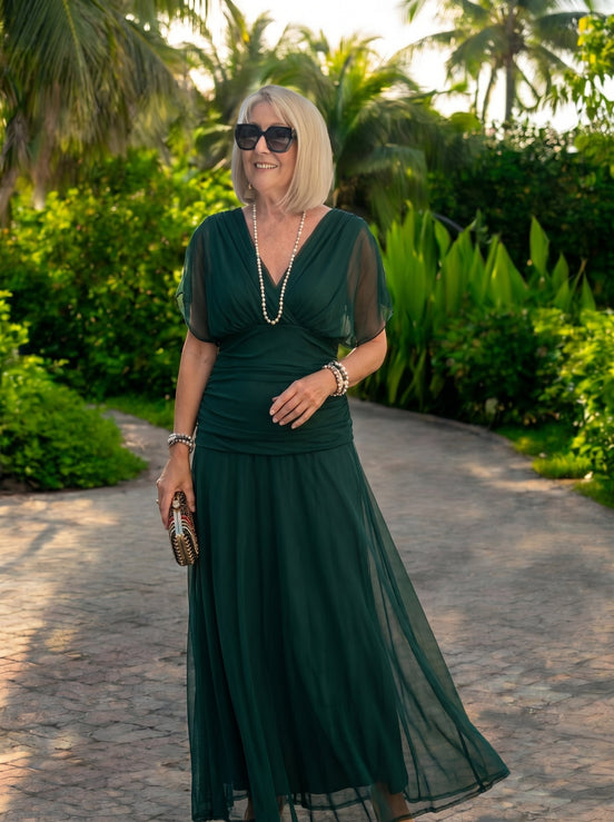 Luisa | Elegant V-Neck Maxi Occasion Dress