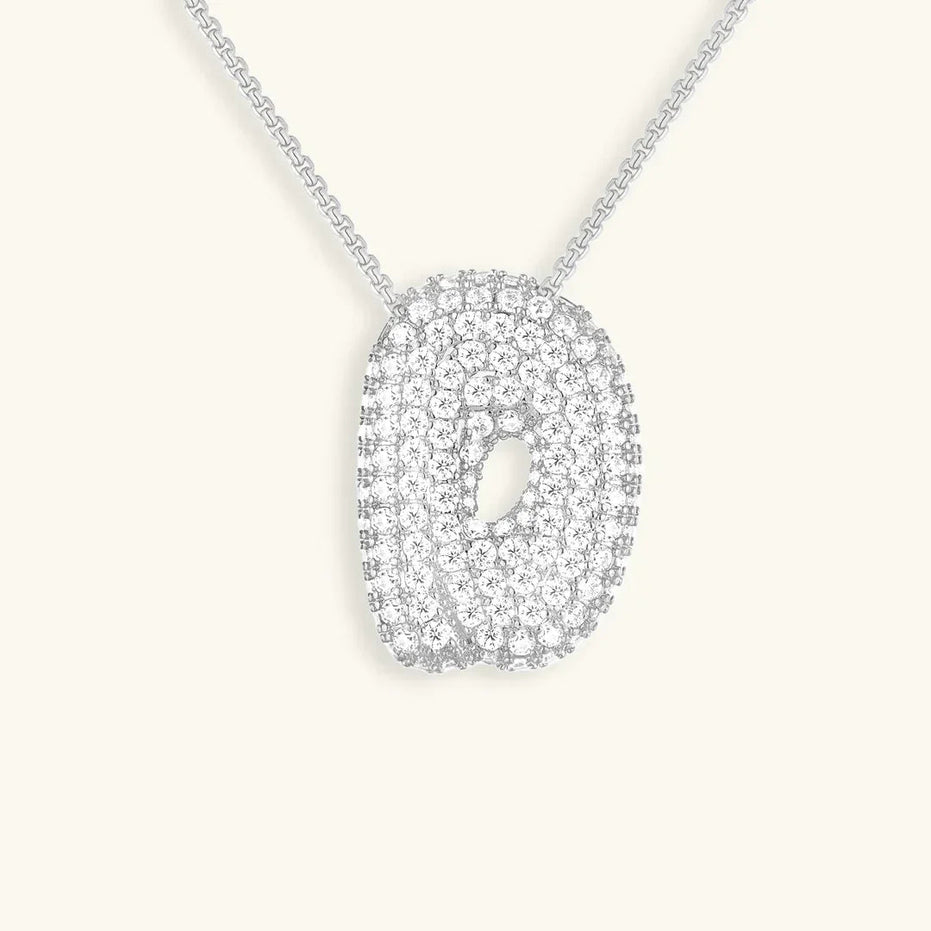 Bubble Initial Diamond Necklace
