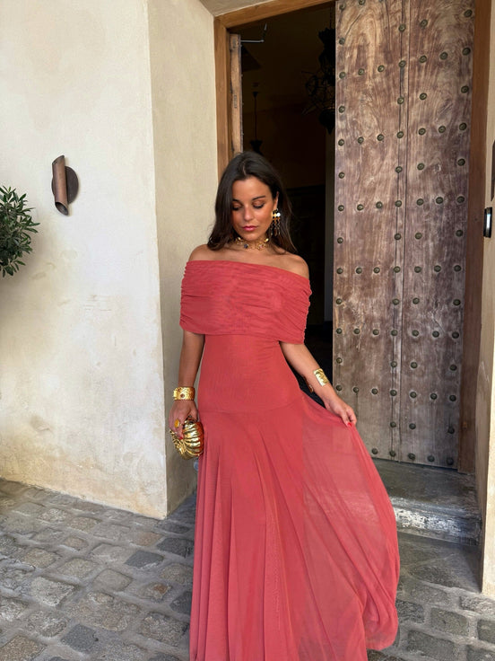 Vestido Toledo en terracota claro