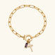 Annabella Birthstone Cross Bracelet 