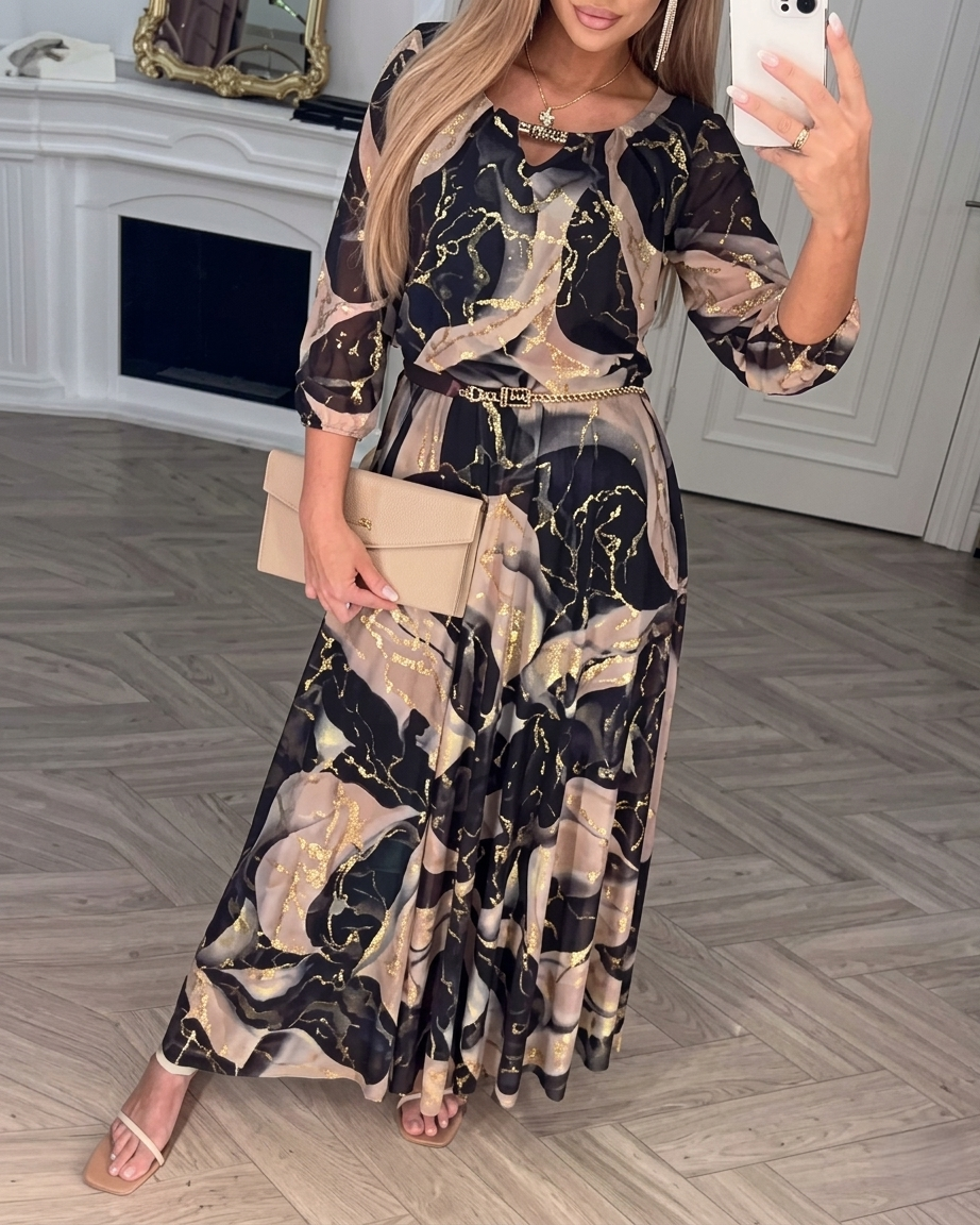 Vestido de gasa estampado