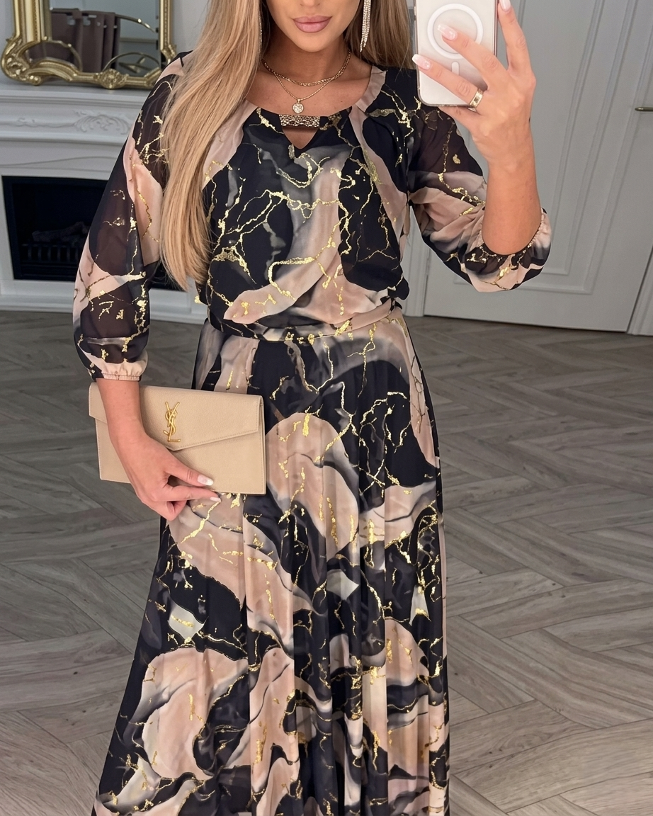 Vestido de gasa estampado