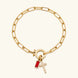 Annabella Birthstone Cross Bracelet 