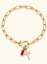 Annabella Birthstone Cross Bracelet 
