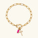 Annabella Birthstone Cross Bracelet 