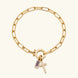 Annabella Birthstone Cross Bracelet 