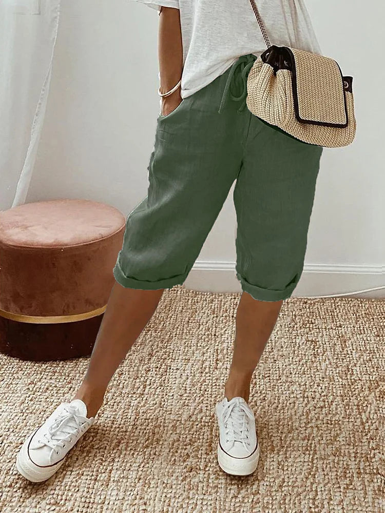 Julia | Shorts de algodón y lino para mujer