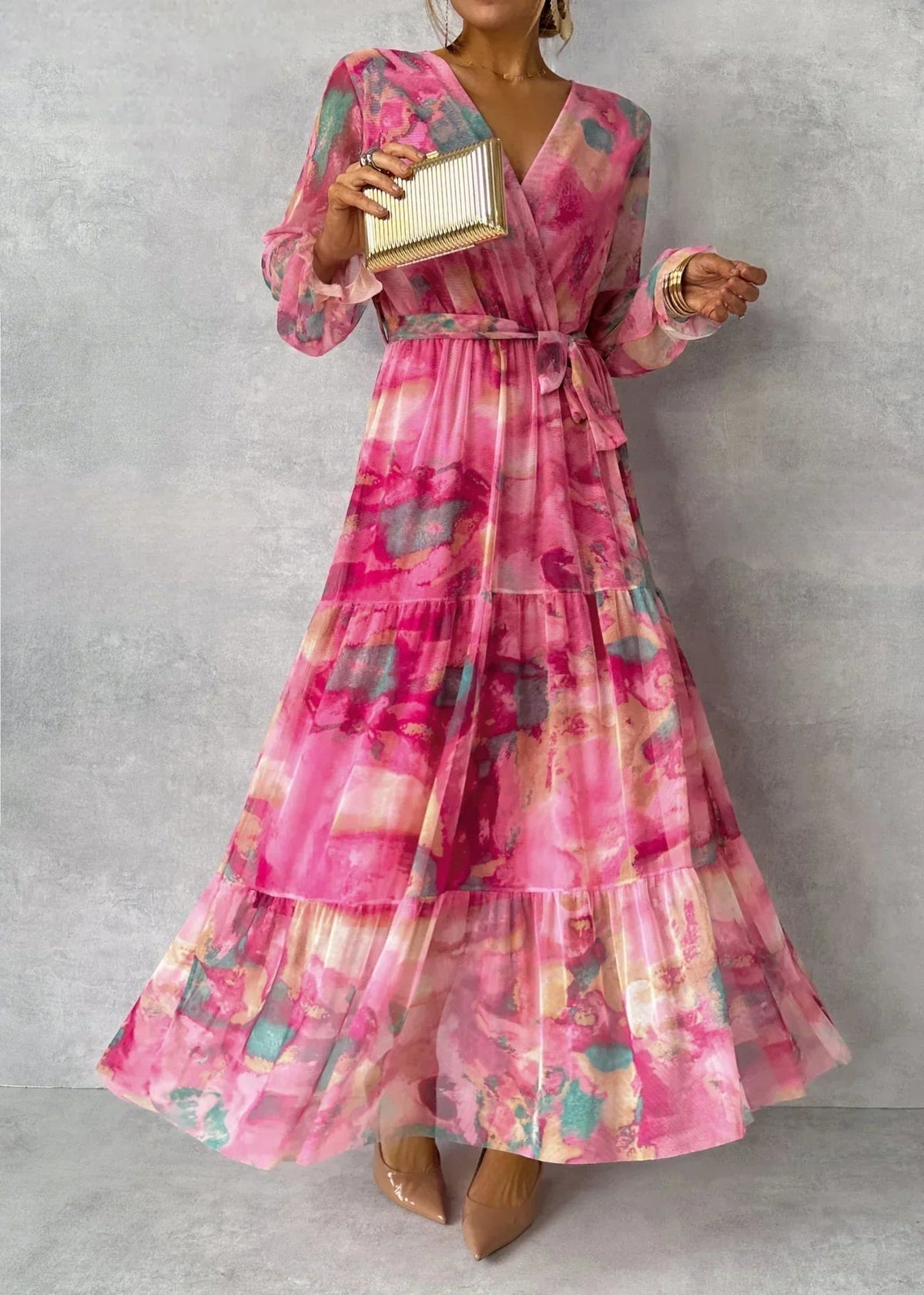 Floral Print Wrap Dress