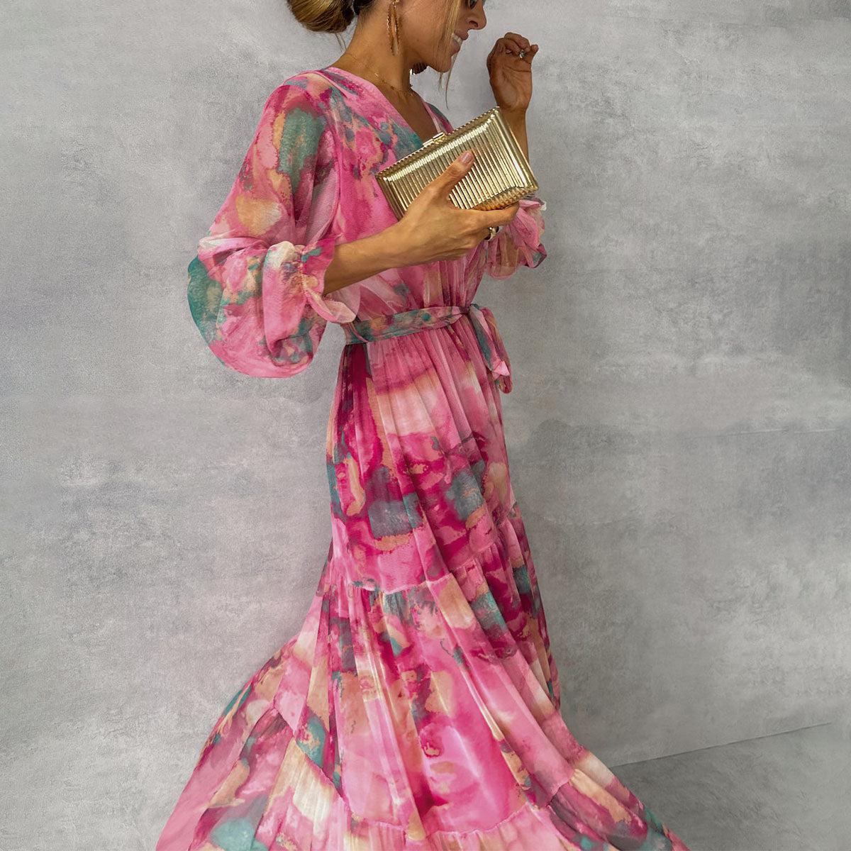 Floral Print Wrap Dress