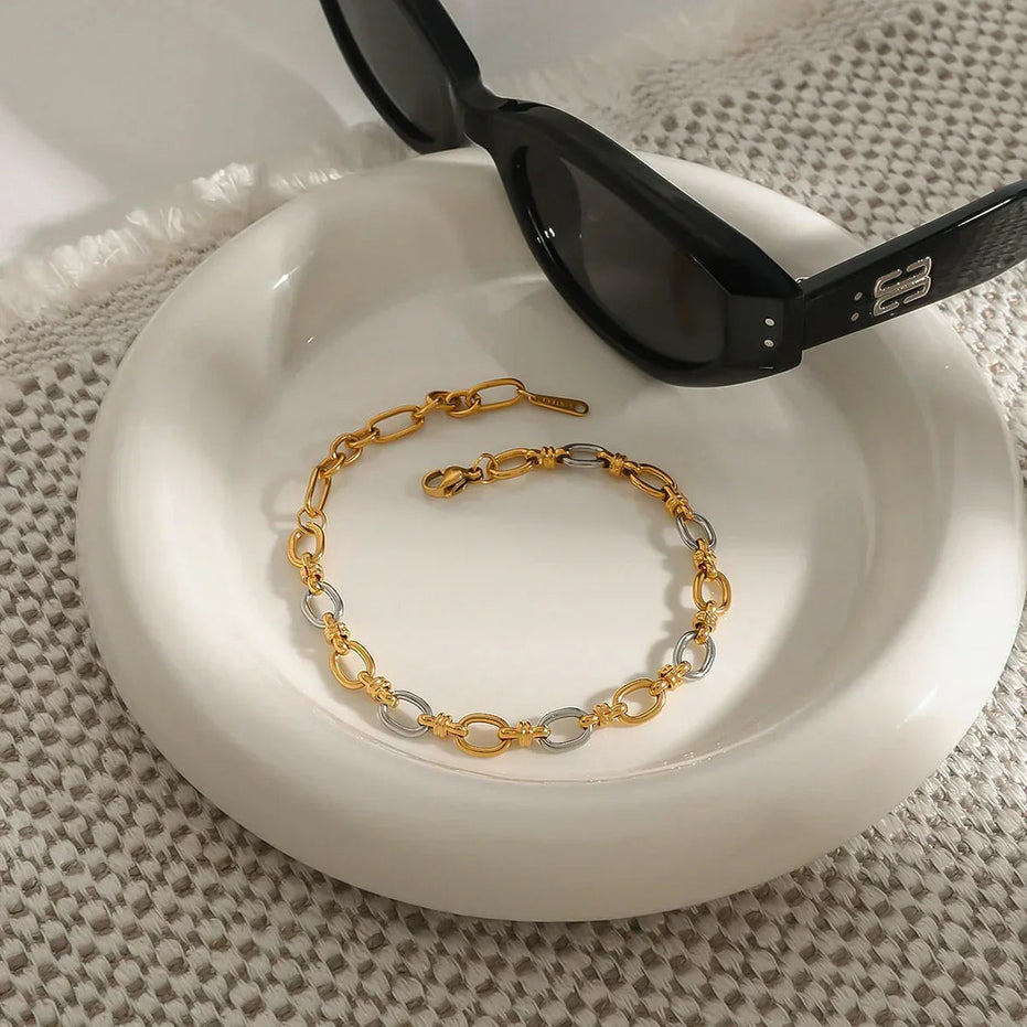 Addison Two Tone Gold Bracelet 