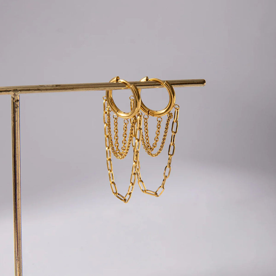 Alaina Link Chain Hoops
