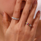 Antoinette Diamond Simulant Gold Ring