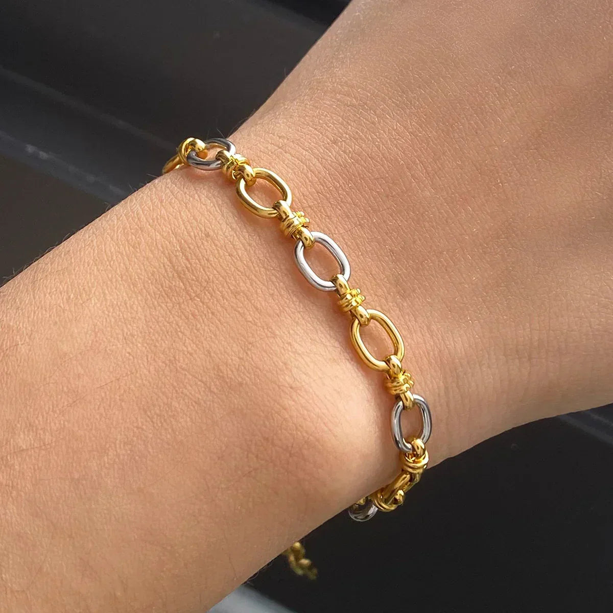 Addison Two Tone Gold Bracelet 