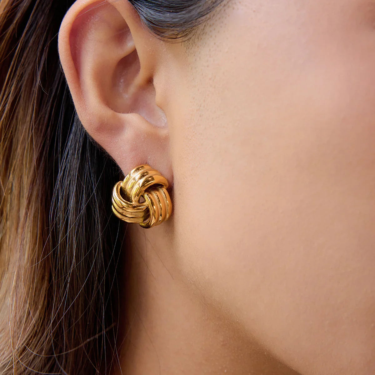 Avielle Chunky Gold Knot Earrings