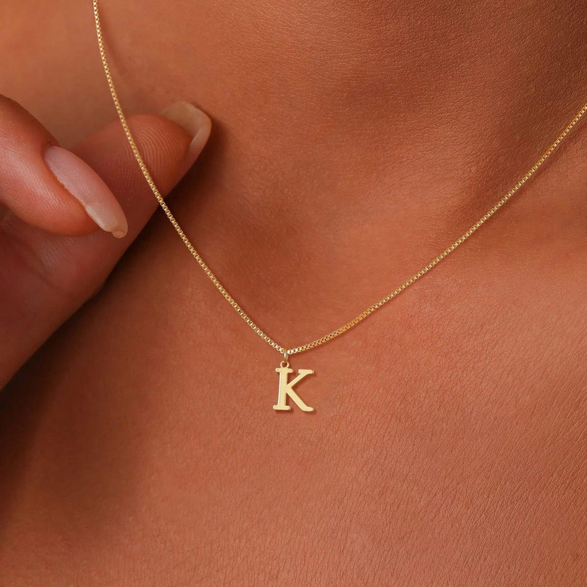 Therese Letter Initial Gold Necklace