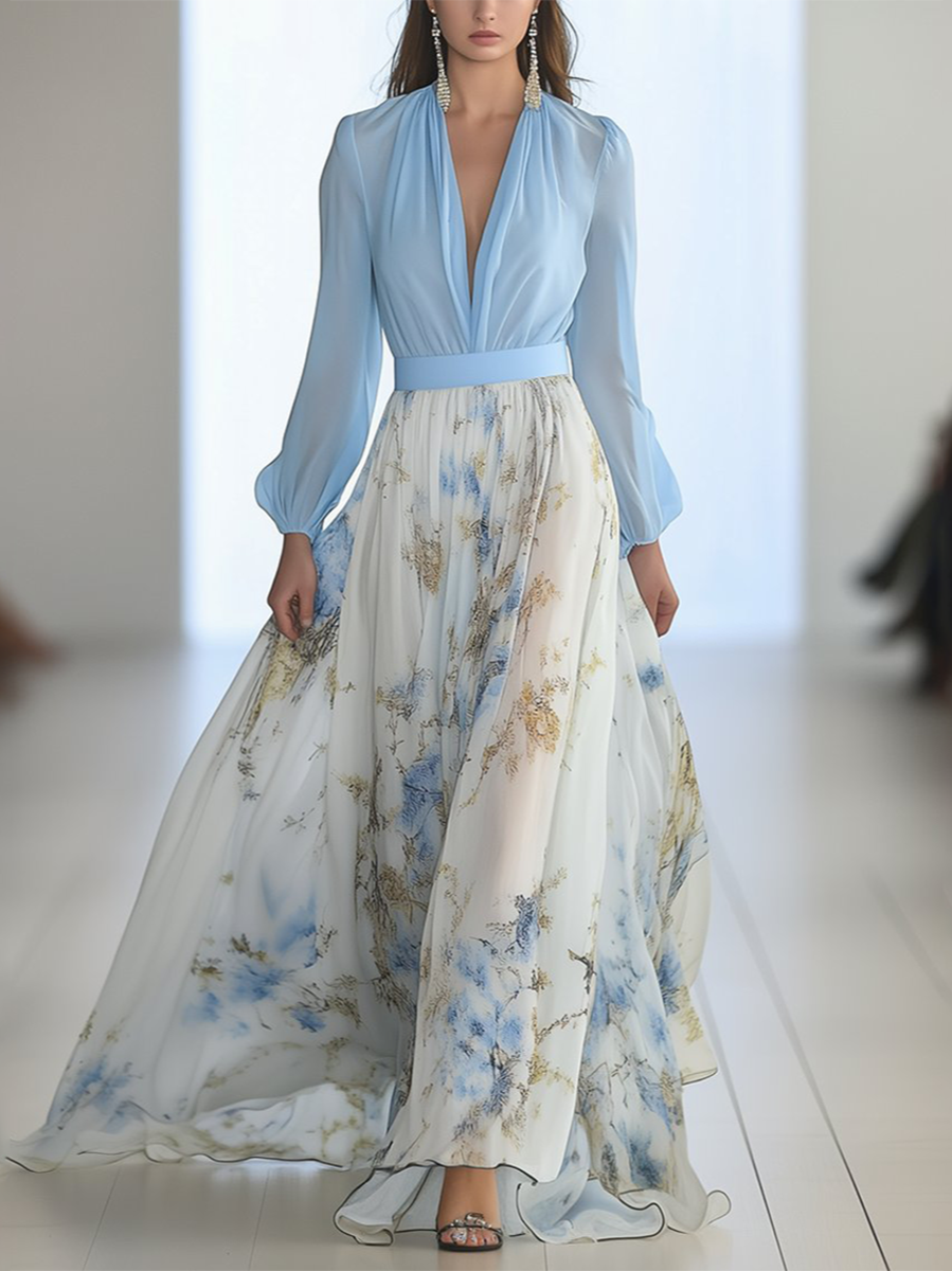 Beautiful Floral Print Maxi Dress