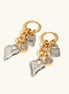 Sarah Heart & Lock Gold Earrings