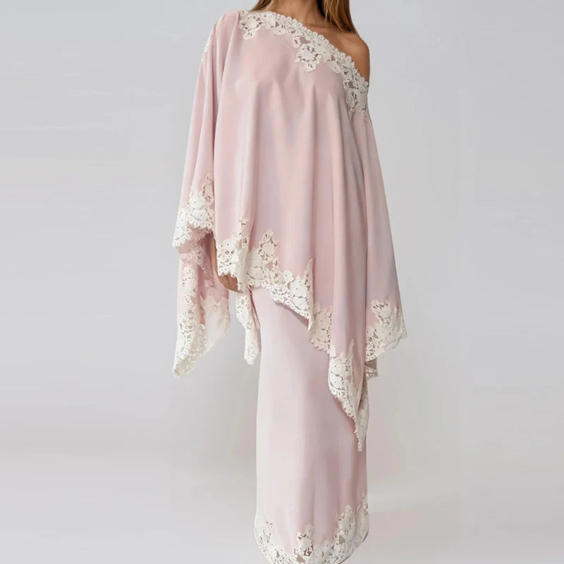 Conjunto Capa Asimétrica y Falda Larga