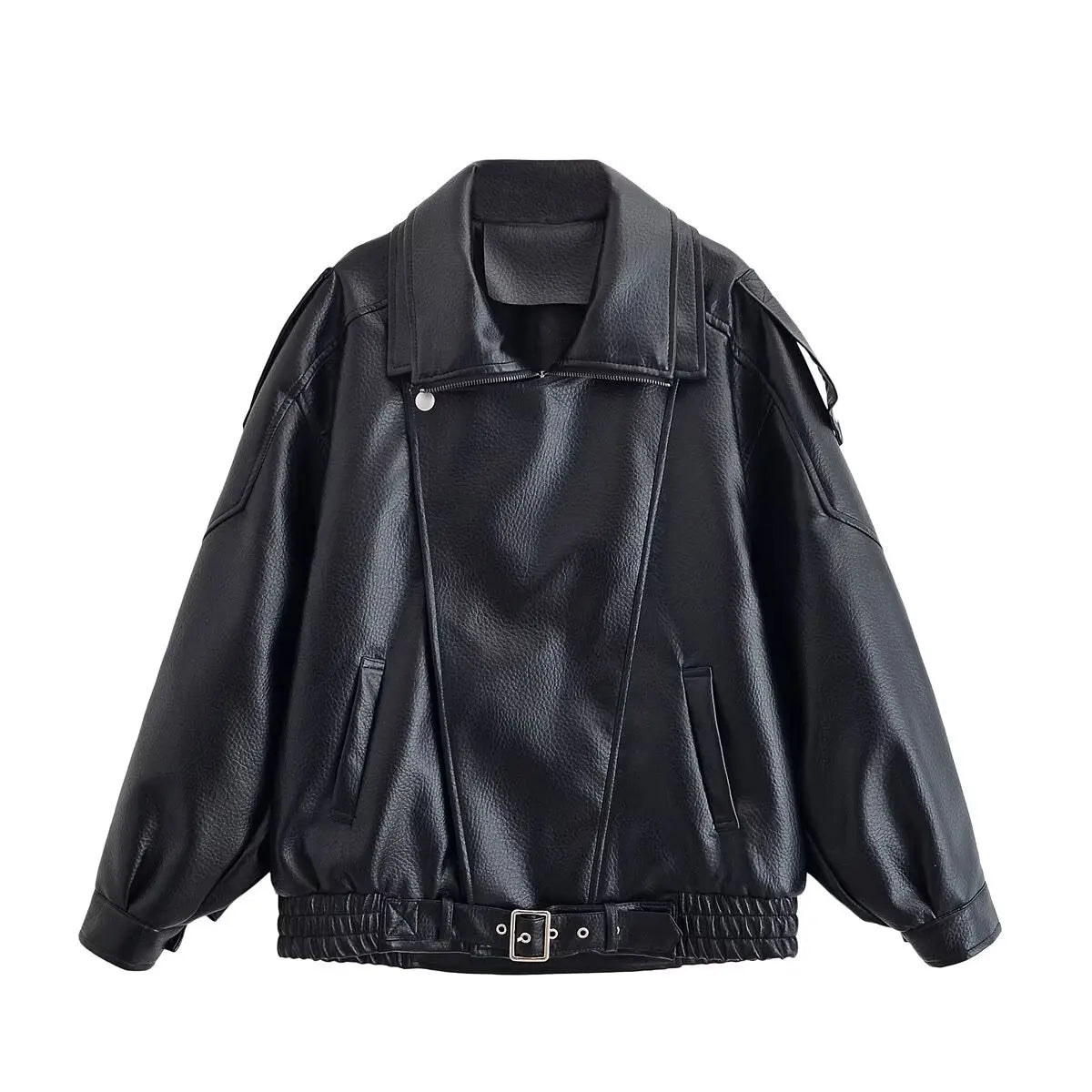 Chaqueta de cuero asimétrica Notting Hill