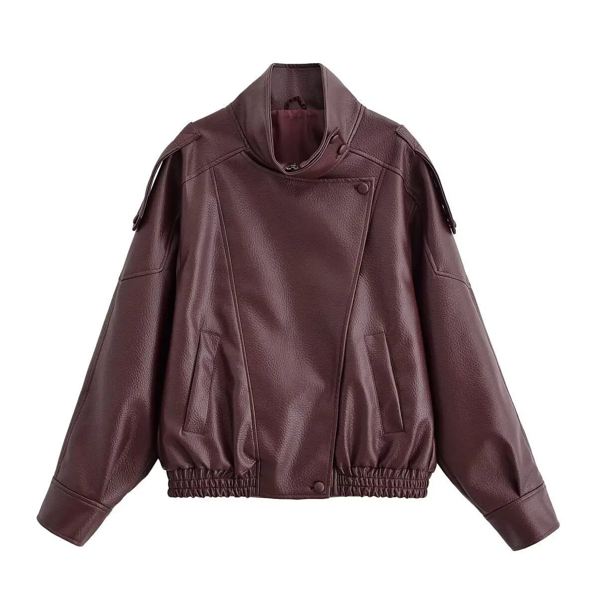 Chaqueta de cuero asimétrica Notting Hill