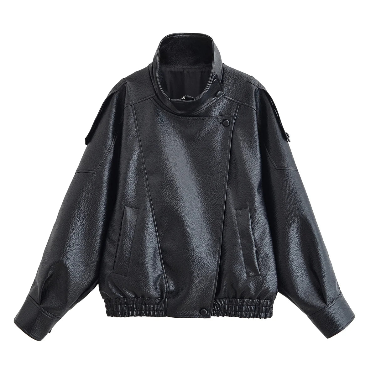 Chaqueta de cuero asimétrica Notting Hill