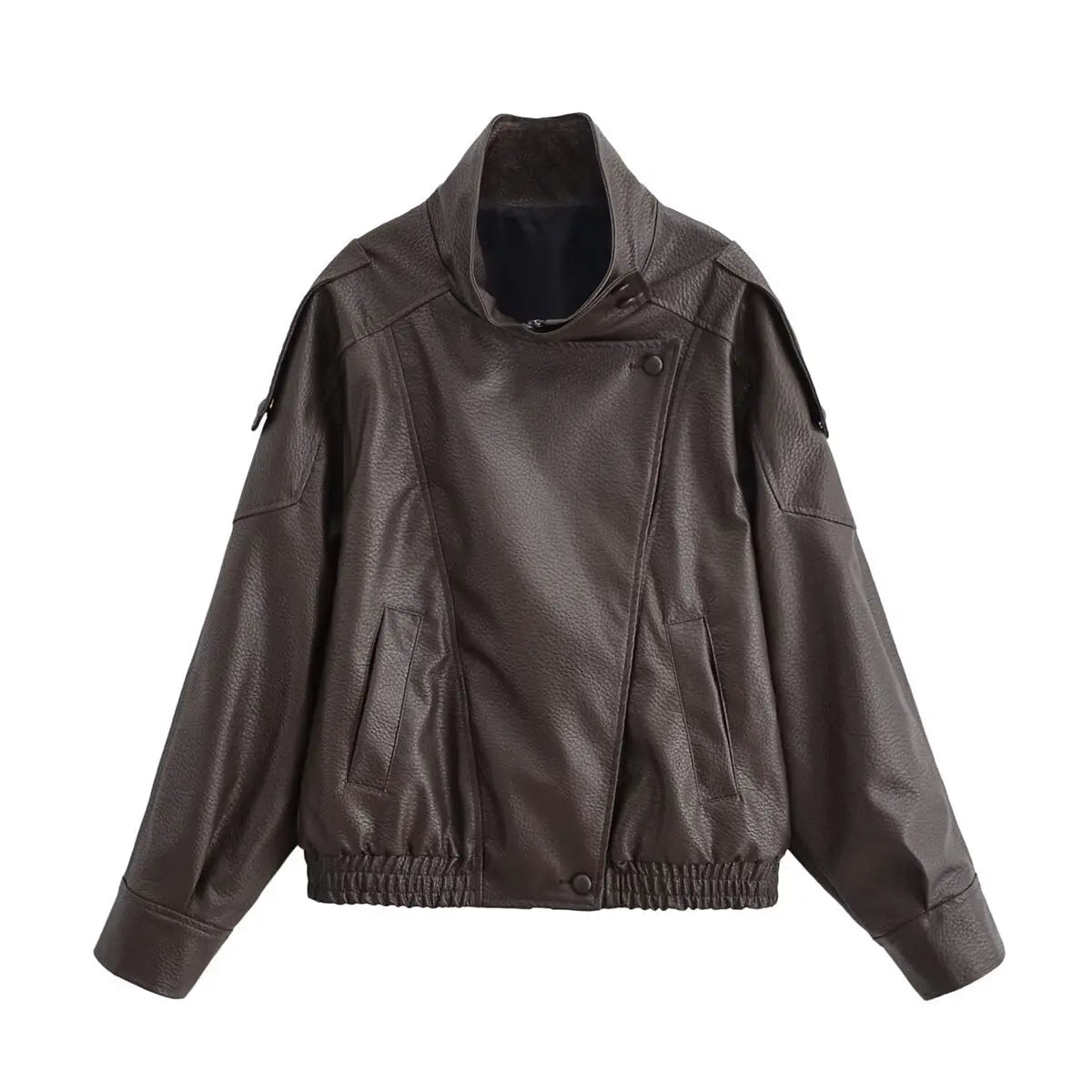 Chaqueta de cuero asimétrica Notting Hill